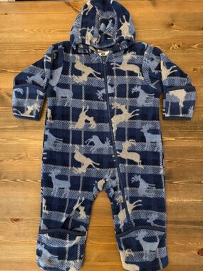Columbia Plaid Fleece One-Piece Toddler Bunting Suit (18M)